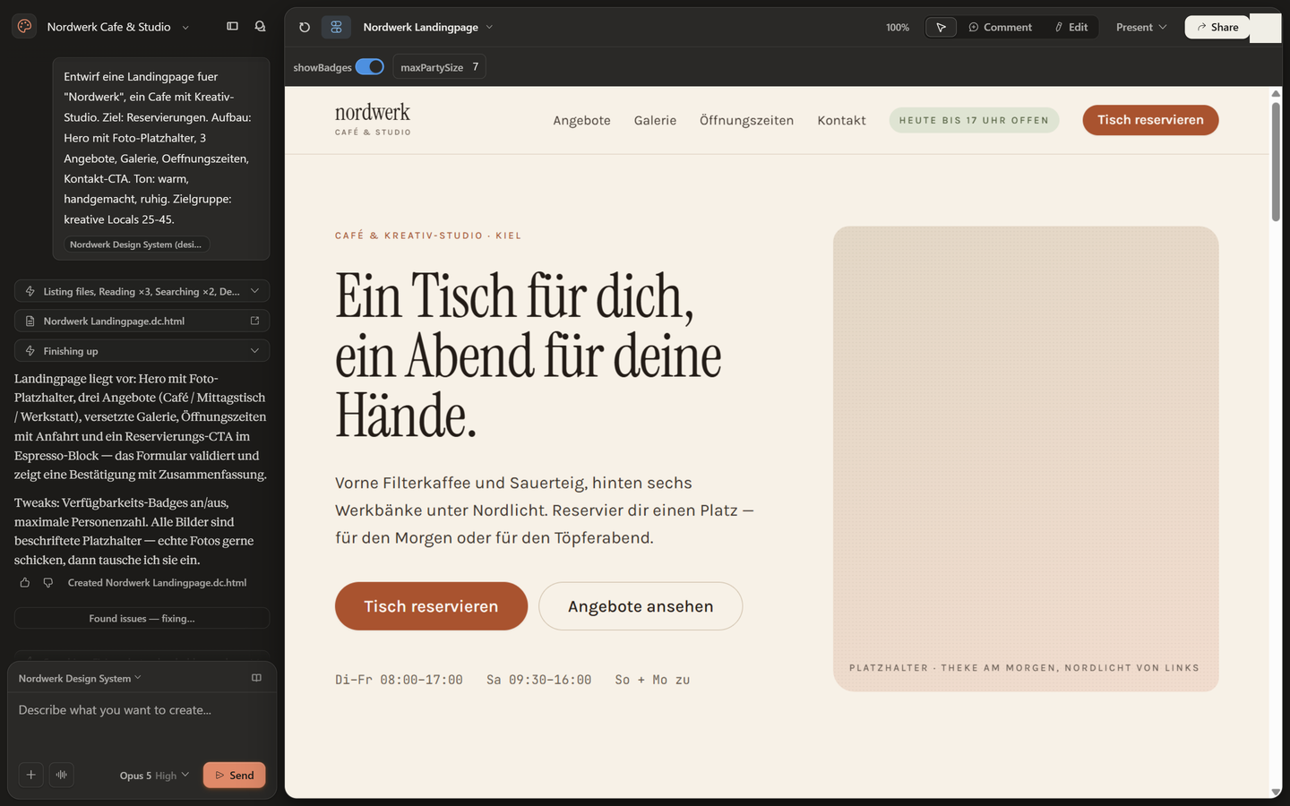 Projekt „Nordwerk Landingpage